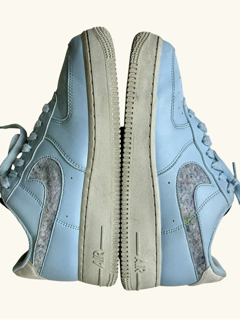 Nike AF1 Next Nature Light Blue Recycled Wool/Felt Swoosh Women’s 7.5